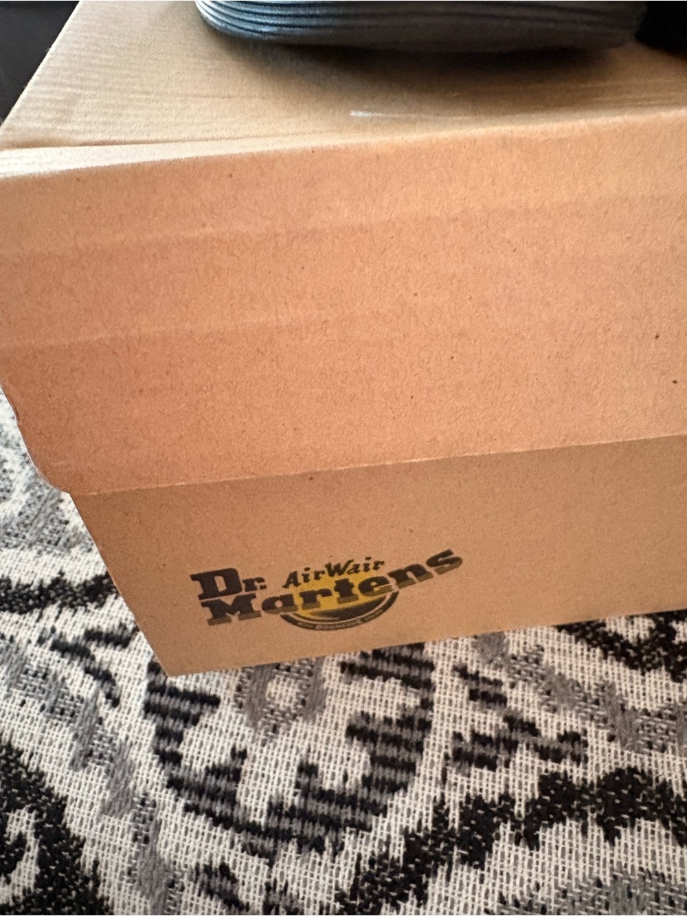 Dr. Martens Black Leather Lace-Up Boots with Red Plaid Lining - Picture 6 of 7